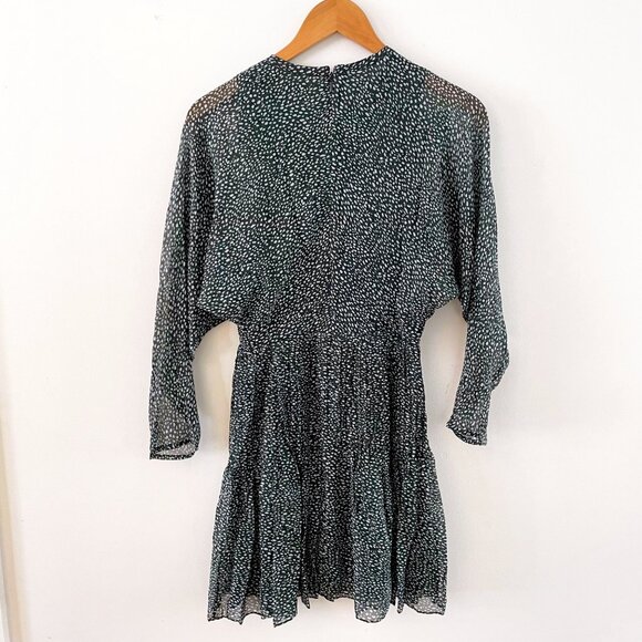 Joie Garonne Batwing-Sleeve Printed Silk Dress, Size 00 - Picture 4 of 6